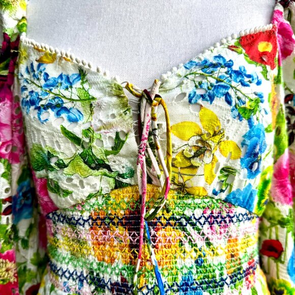 Colorful Alice + Olivia “Crawford” Floral Mini Dress – Size 10 - Picture 3 of 13